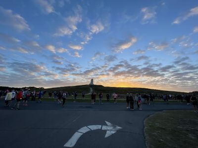 2024 Outer Banks Half Marathon at the Wright Brothers National Memorial at Sunrise
